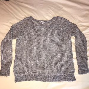 Gray and white sweater